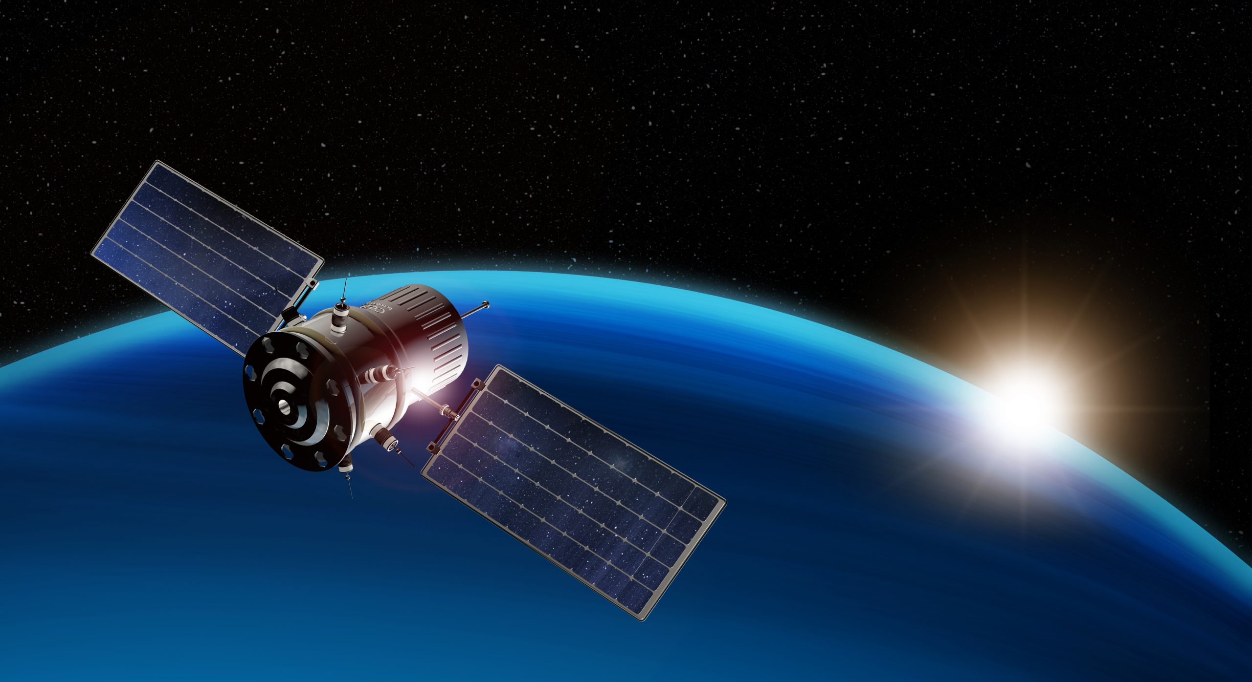Illustration eines Satelliten im Weltraum